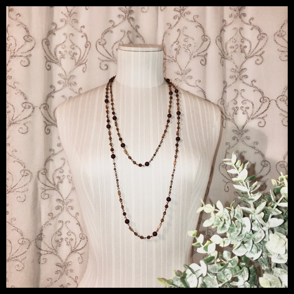 🚫 SOLD • NECKLACE • BROWN TONES